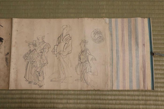 日本畫卷物美人畫人物花鳥紙本| Yahoo拍賣