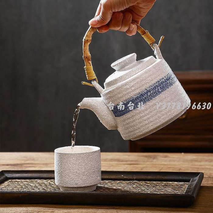 提梁壺日式復古陶瓷泡精選茶壺茶具家用套裝水杯壽司料理店商用茶壺