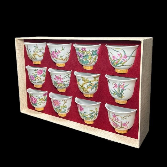 陶瓷茶具故宮康熙12十二花神杯粉彩| Yahoo拍賣