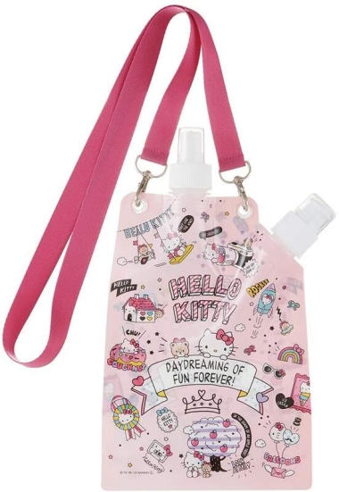 asdfkitty*特價 KITTY 可摺疊超輕量2用水壺-直飲+噴霧-附背帶-日本正版商品