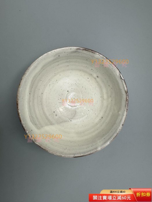 日本粉引陶藝家小川哲男作抹茶碗茶碗碗茶道具釉水內斂侘寂【錦帳春堂