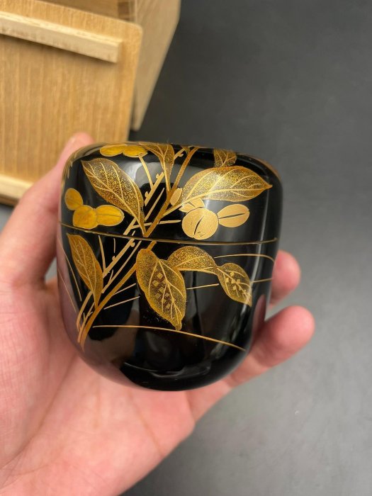 嚴選日本輪島塗大漆金蒔繪茶棗茶入，名家桂寬親手打造桐木箱珍藏，全新