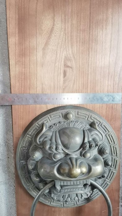 特價老式銅制獅子頭門環直徑約29.5cm 重約9.6斤銅質厚重獅子頭造型威嚴