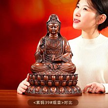 供奉招財紫銅坐蓮觀音佛像觀世音觀音菩薩銅佛像工藝品| Yahoo拍賣