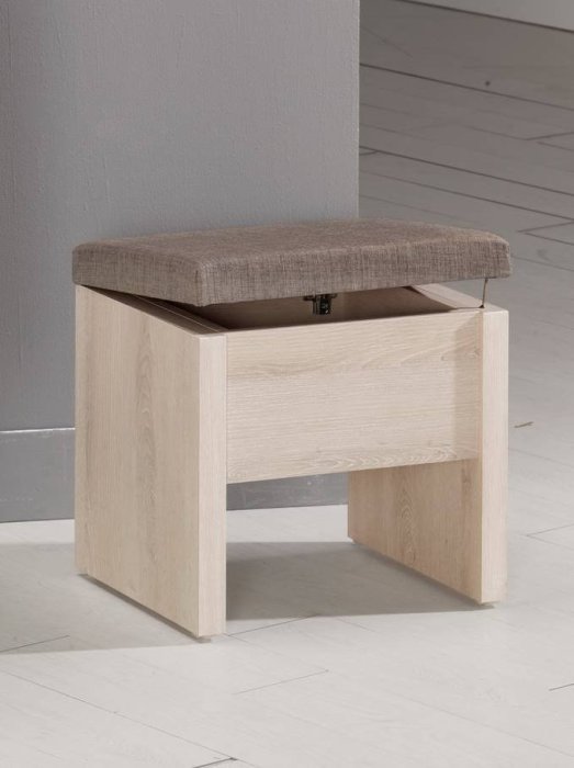 【生活家傢俱】CM-1153-4：愛莎3尺化妝椅【臺中傢俱】木椅 椅子 收納椅 低甲醛防蛀木心板 棉麻布 北歐風 臺灣製