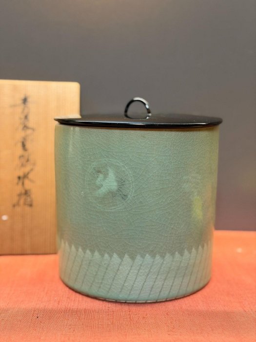 高麗青瓷水指附原共箱全品無瑕典雅茶具茶席擺件收藏品日本茶道韓國工藝