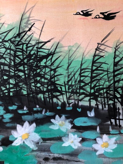 25【林風眠】風景，橫幅四尺手繪作品，裝裱尺寸：184*86cm左右，畫芯