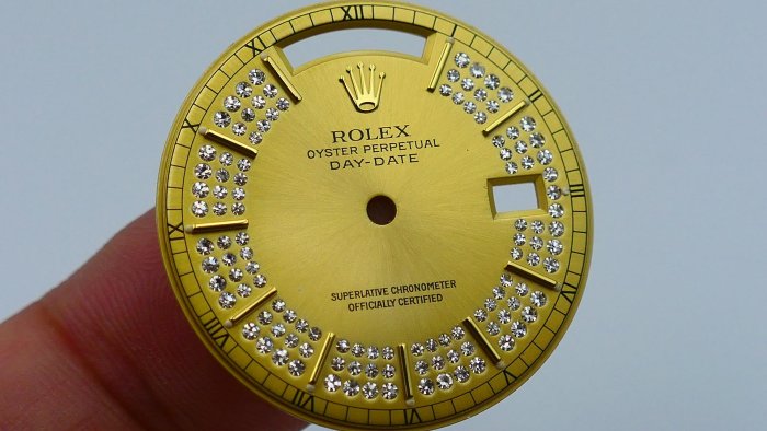 【單售面盤】三排鑽小滿天星!ROLEX勞力士原裝整片18K K金面盤! ( 18038 18238 18048 18388...都可用)