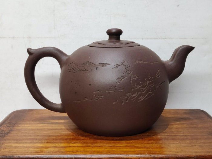 嚴選清代荊溪陳亨芝手工老紫砂壺，底款珍藏級文玩茶具，保存完好值得