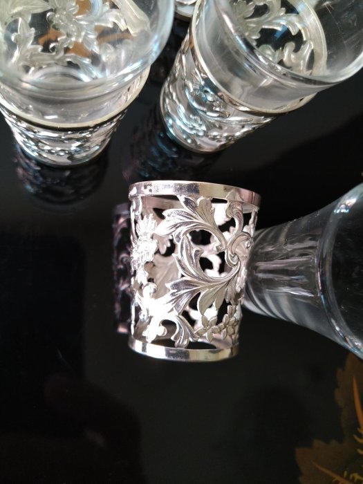 純銀製 銀盃 酒盃 46客 合計約2324g B R7748B silver950雕花純銀酒杯| Yahoo拍賣