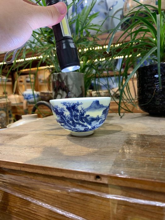 二代三浦竹泉平安竹泉作山水人物青花杯| Yahoo拍賣