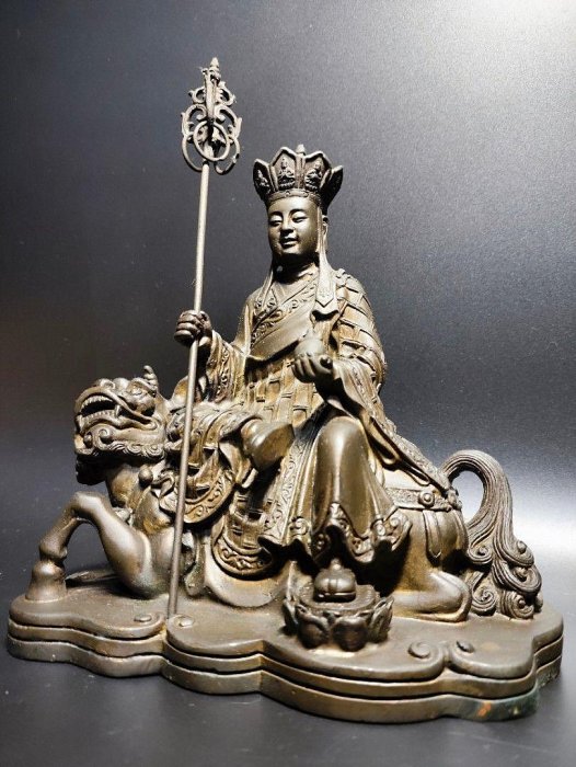 早期純銅大型神尊-獬豸地藏王#06（古董/收藏/銅爐/香爐/銅器/擺飾/珍藏