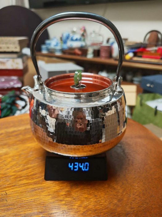 蜂鳥工坊北村純銀壺嚴選煮水茶器，1000ml純銀9999茶具全新未使用。434
