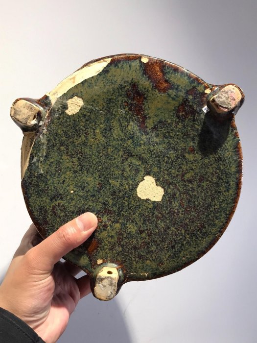 推薦收藏明晚期清早期雙龍戲珠大號香爐，尺寸適中22.4cm口徑，高15cm