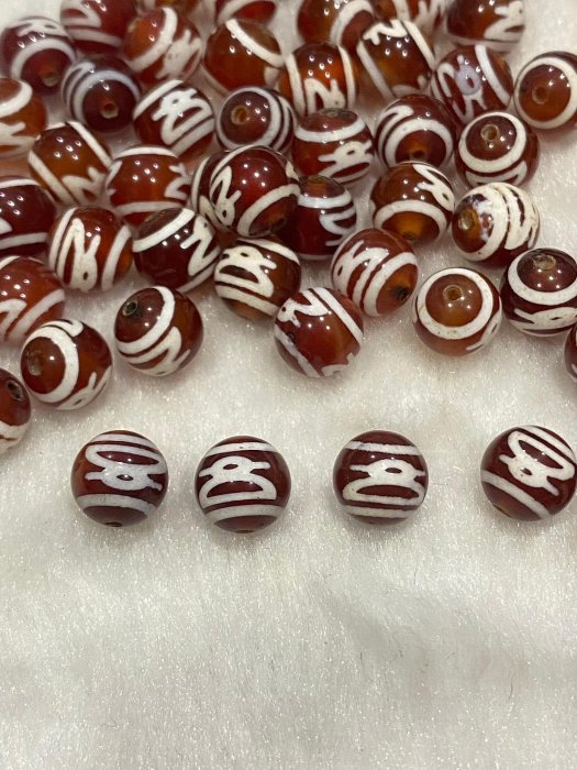 財神天珠紅瑪瑙西藏老天珠財神降臨打通財路集四方財氣無往不利