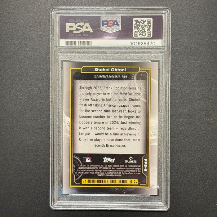 大谷翔平2024 Topps Chrome Cosmic Sun 十大行星太陽亮面折射卡PSA 10