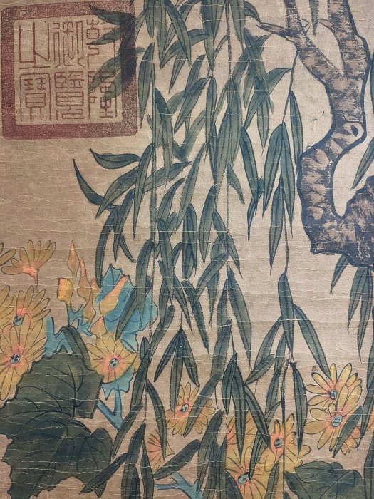 代號TZ485《石濤花鳥》三尺中堂手繪作品畫心材質：宣紙裝裱尺寸：長