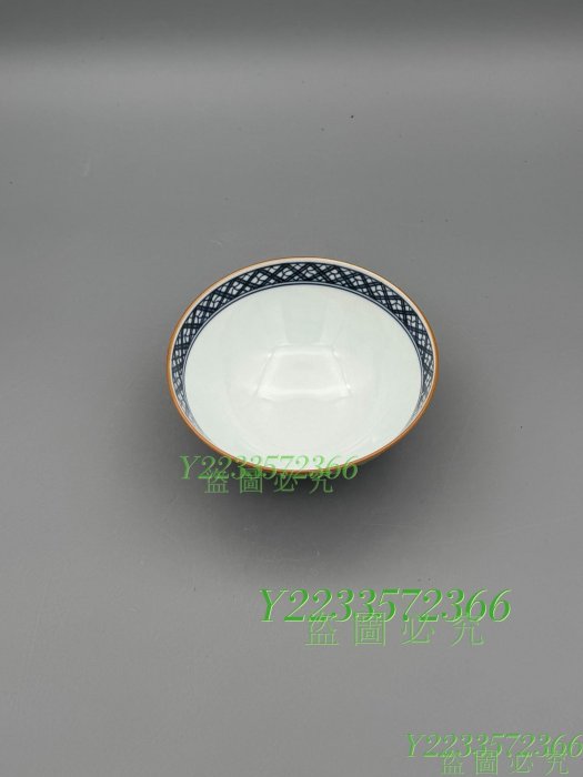 碗052 平安京泉馬場京泉作青花山水赤繪壽桃紋青古董舊藏老貨【尋秦記