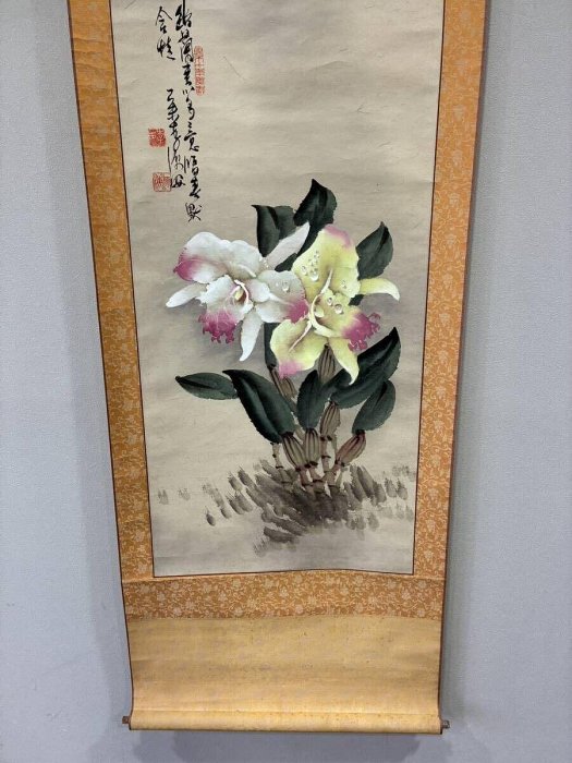 李海源1948年作紙本立軸幽蘭圖李源海嶺南畫派花鳥精品寫意花卉畫家佳作