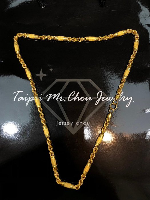 飛飛【台北周先生】9999純金！24K黃金 圓筒金鍊 金項鍊 1.54兩 周老闆推薦 男鍊首選 霸氣有型 台灣純手工