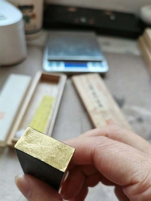 玉泉堂玉泉墨玉泉堂老墨70-80年代日本玉泉堂制菜種油煙“玉泉墨”一笏三