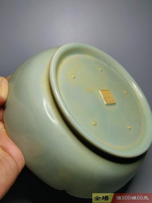 北宋汝窯天青釉花口筆洗宋代汝瓷天青色葵口洗宋汝窯天青色洗北宋汝窯天