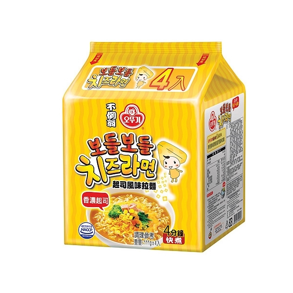 韓國不倒翁 起司拉麵(4入裝)【小三美日】D520230 韓泡 湯麵 cheese 韓式 泡麵 晚餐 宵夜 消夜 熱湯