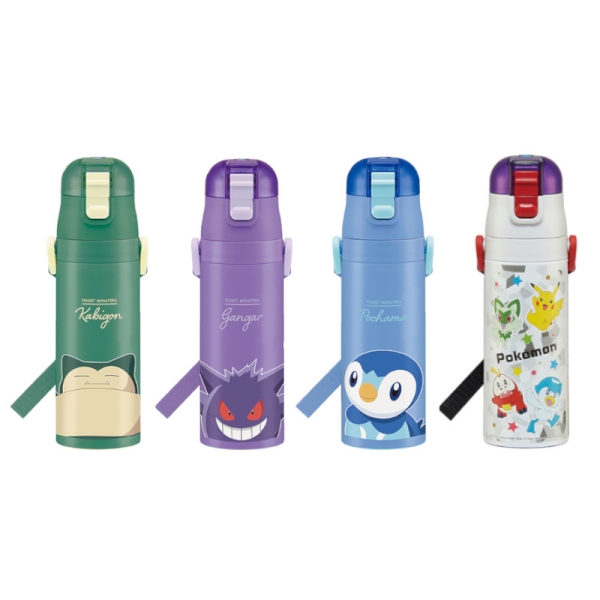 Skater x 寶可夢系列不鏽鋼直飲保溫水壺(470ml)-耿鬼/卡比獸/波