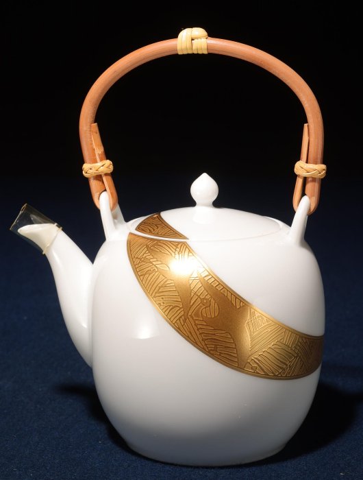 酒盃 茶壺 急須 茶道具 置物 中國古美術 9/18結標名牌Noritake 金鶴文急須壺ADI0318 -茶道具侘寂日本茶道品茶