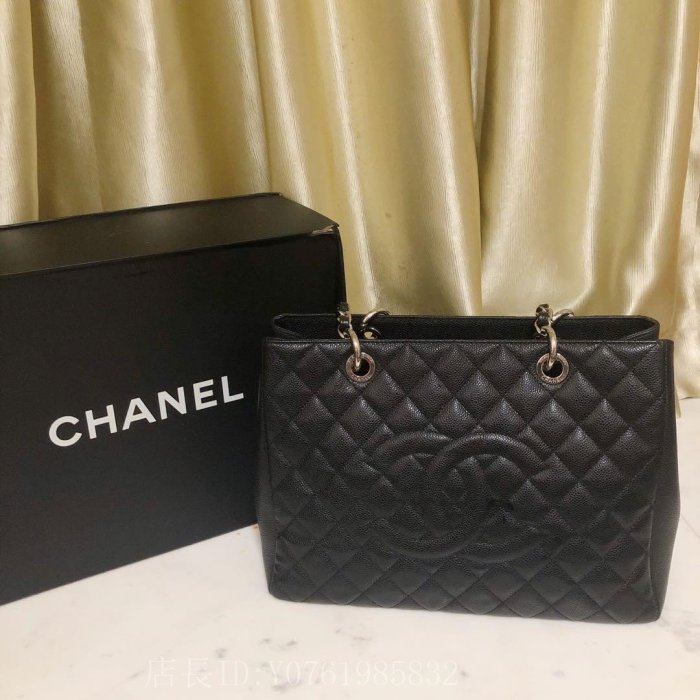 極美二手Chanel GST XL Tote 豆腐包 購物包 托特包 上班包 公事包牛皮銀扣