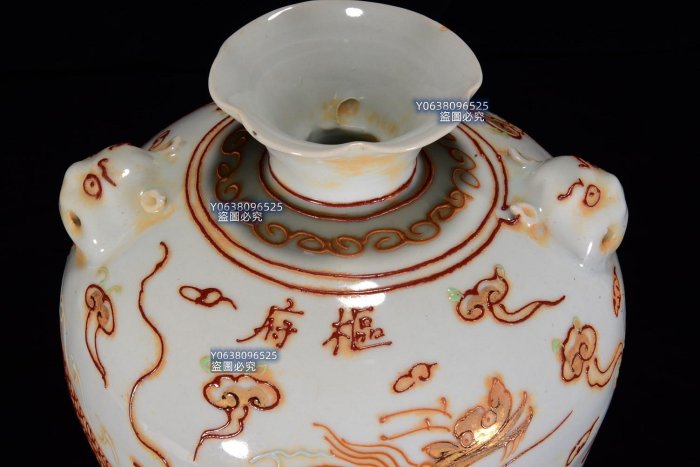 明瀝粉描金龍紋梅瓶33*19m450998 青花琺瑯彩五彩二手【古雲】 | Yahoo拍賣