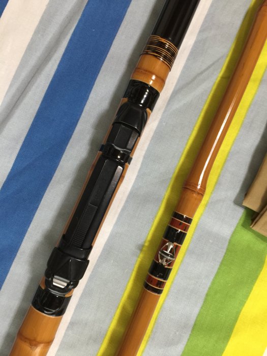 日本製頂級鯨穗調竹竿江戶和竿名師手作186公分長六尺多並繼船竿黑鯛竿