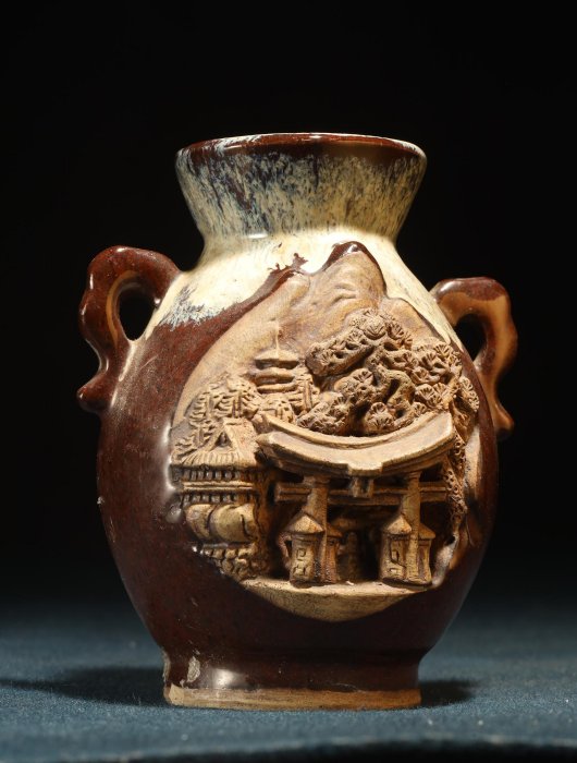茶道具 花道 古美術ささき | 饕餮文入り 龍耳 古銅花入 時代物(K-YC390) 高23.5cm 瓶 菱口 饕餮紋 古銅 工芸品