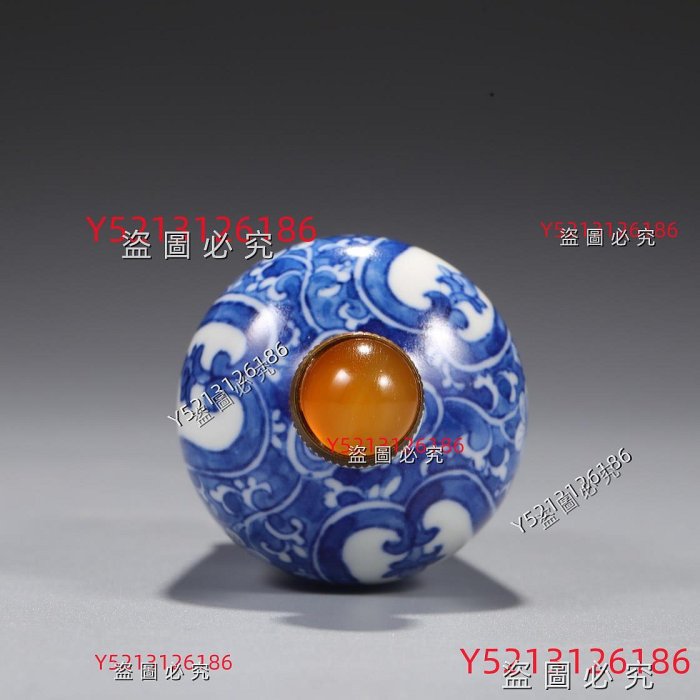 清康熙青花鼻煙壺尺寸：高9.5公分直徑4公分舊藏古董古玩【八寶樓】-553