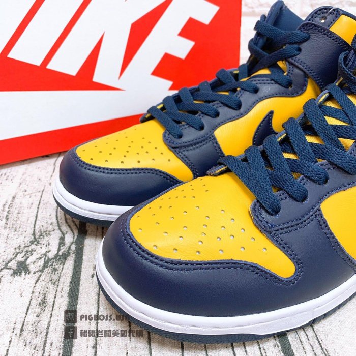 豬豬老闆】Nike Dunk High SP Michigan 密西根藍黃高筒休閒鞋男鞋
