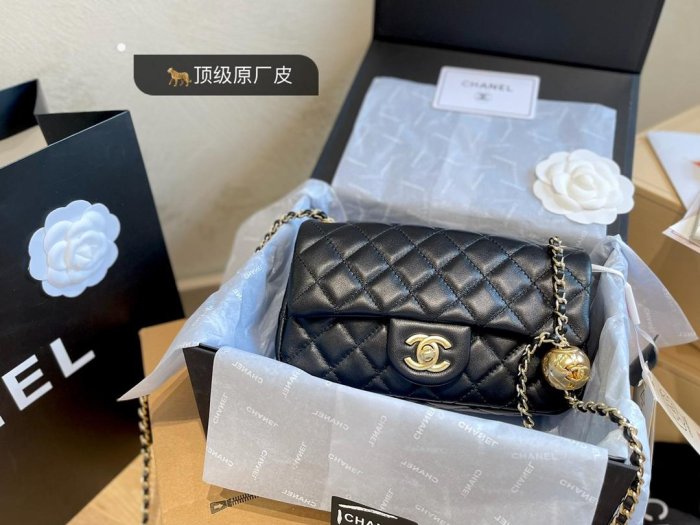 【日本二手】小羊皮官網外箱電子保卡Chanel 小羊皮 金球方胖子 大Mini“New Arrival”最美金球方胖子人間香17707