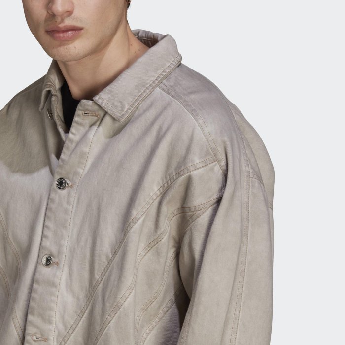 限時特價南◇2021 6月ADIDAS 牛仔外套水洗GN3309 休閒夾克米