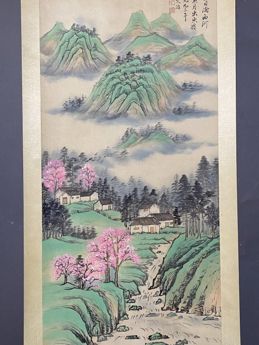 編號fg-494 畫家：宋文治三尺中堂畫山水畫手繪畫畫工精細。1 加材質