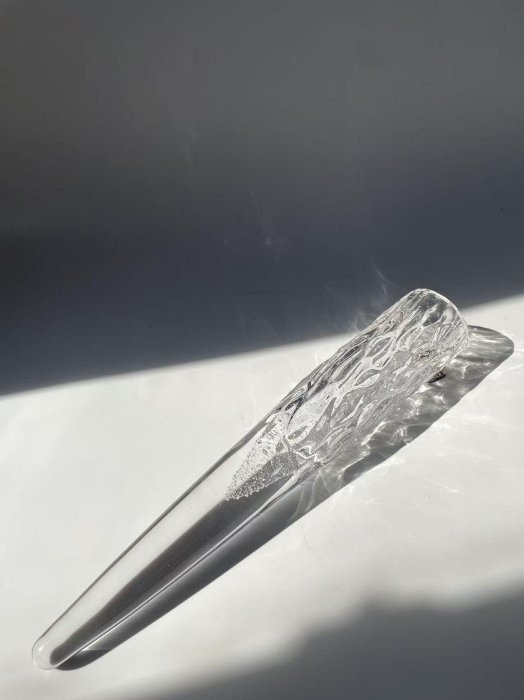 北村真一宇吹硝子花器全新原盒掛花入つらら銀制配件6cm直徑30cm 花道