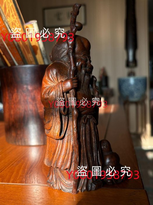 清・竹彫・寿仙翁人物擺件』極細工 古賞物 中国古玩 古
