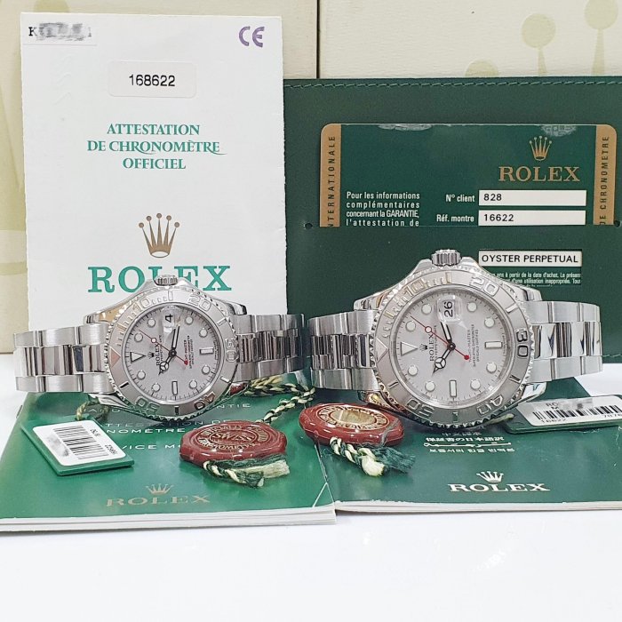 ROLEX 勞力士16622 168622 Yacht-Master 停產絕版遊艇對錶鉑金圈大眾