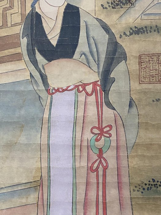 編號：14656 畫家：仇英仕女畫三尺中堂畫純手繪畫畫工精細。1 加材質