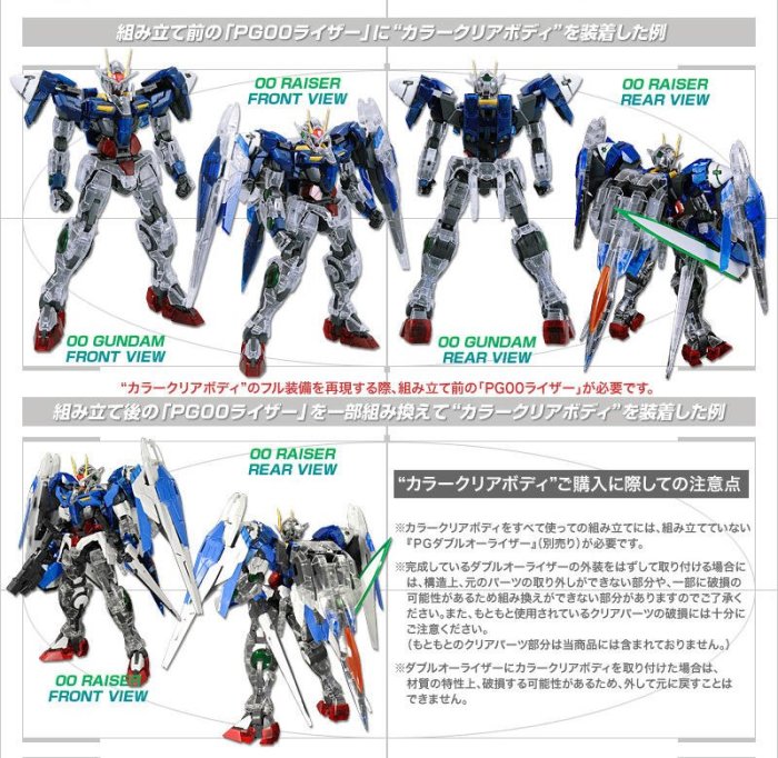 鋼普拉】初回特典PG 1/60 00 RAISER COLOR CLEAR BODY 00R 能天使鋼彈