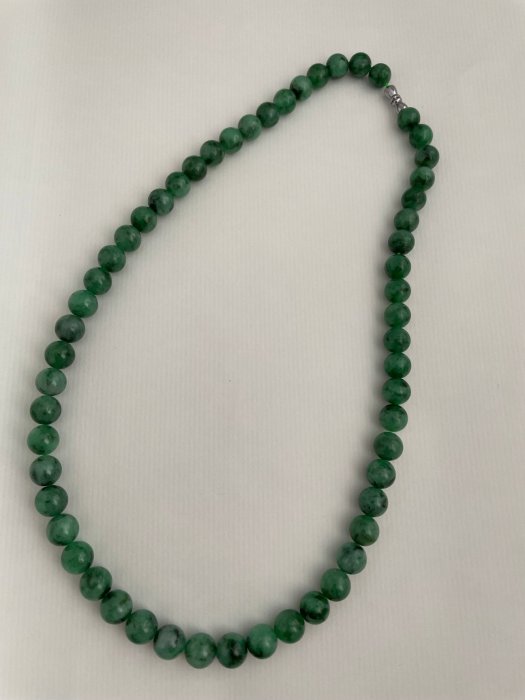 [協益精品當舖] 流當品天然花青種翡翠珠串項鍊 No.220601