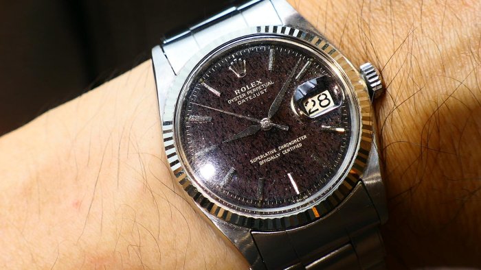 【美好時光】拍賣會等級天花板DJ鋼王!ROLEX勞力士 1601 Gilt tropical dial + 7206卯釘帶