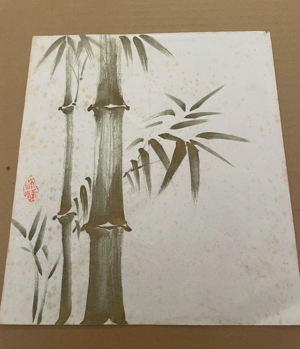 嚴選清代竹圖古畫，手工水墨紙本珍藏，典藏章款藝術精品1227 竹子字畫