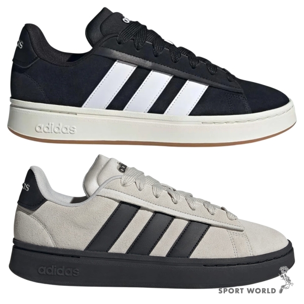 Adidas 休閒鞋 男鞋 仿皮 GRAND COURT ALPHA 00S 黑/灰【運動世界】JR0543/IH1287