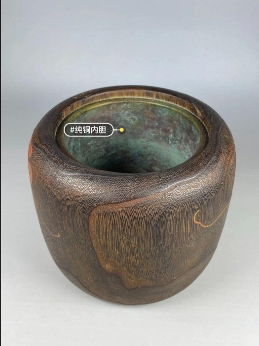 嚴選日本桐木金蒔繪火缽，天然肌理雙面高肉螺鈿，純銅內膽，適合野營與