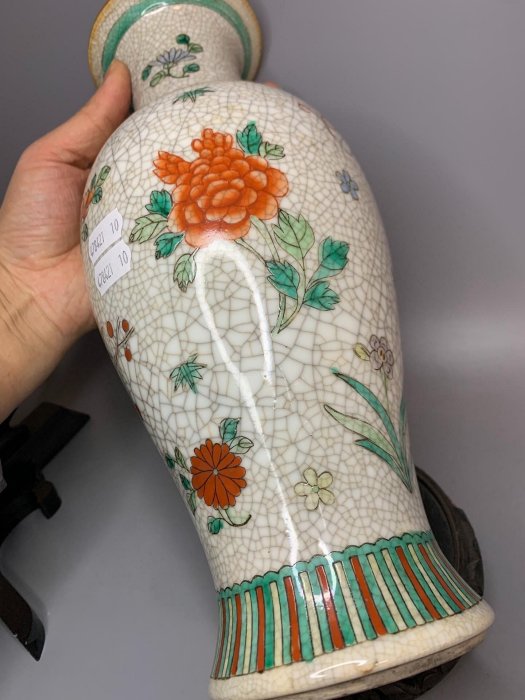 60年代哥釉五彩觀音瓶，高30點5公分，全品#花瓶#陶/瓷#古玩雜項| Yahoo拍賣