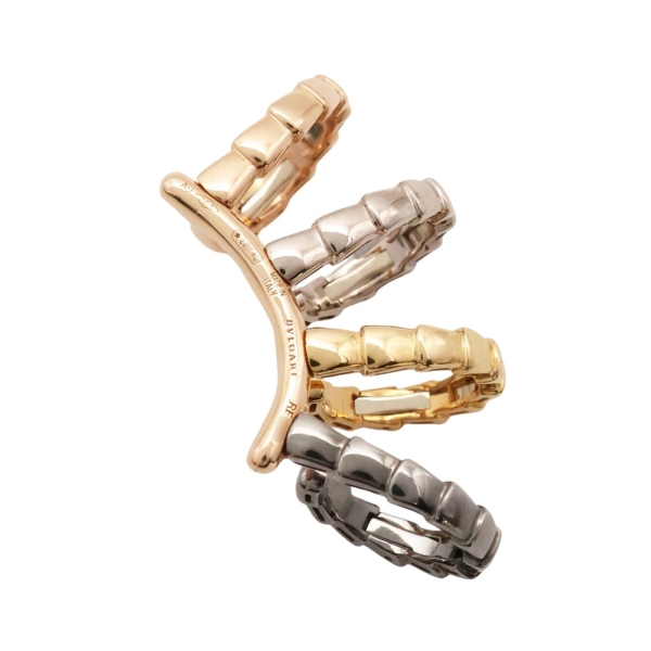 BVLGARI 寶格麗 Serpenti Viper 耳骨夾 18K 三色三金 黑色銠金屬 【二手名牌BRAND OFF】